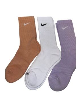 Nike Men’s Crew Socks - White, orange , Lavender (3 Pack)